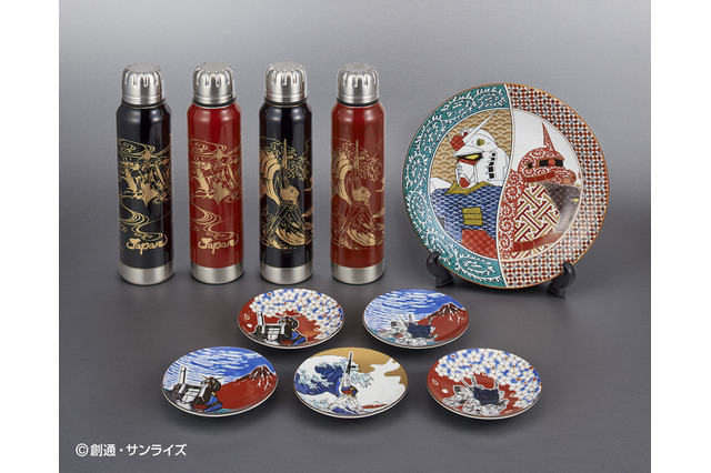 「ガンダム」×葛飾北斎がコラボ！ガンダムとシャアザクで“風神雷神”も 伝統工芸品が登場 画像