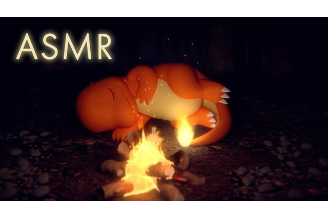 「ポケモン」ASMR動画“焚き火の音”とコラボ！ 安心して眠るヒトカゲが最高の癒しをお届け 画像