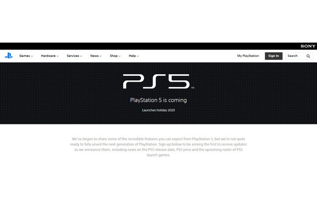 「プレイステーション」英国公式サイトに「PS5」のページが登場！ 画像