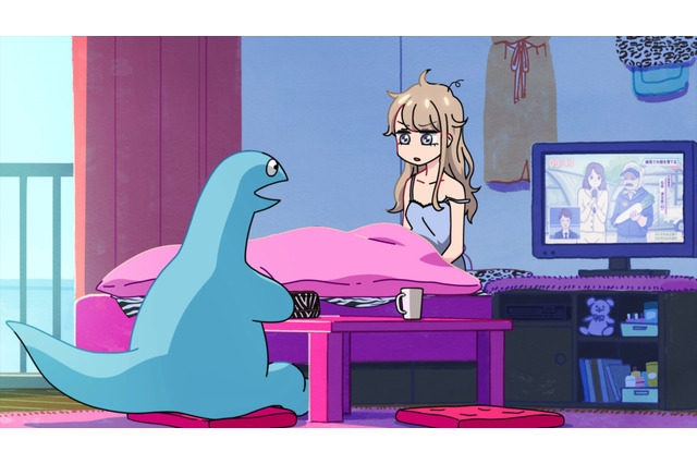 「ギャルと恐竜」ギャルの楓が酔った勢いで拾ったのは……恐竜!? 第1話先行カット 画像