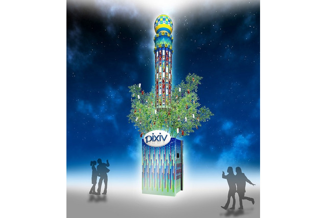pixiv発の巨大七夕飾り、六本木ヒルズに出現　イラスト数千枚を使用 画像