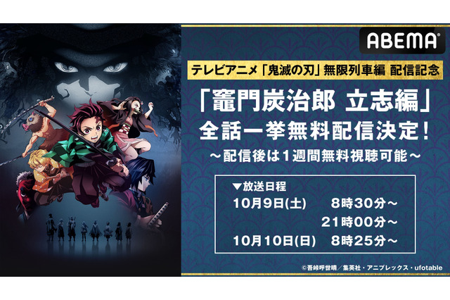 「鬼滅の刃」無限列車編＆遊郭編配信記念！ “竈門炭治郎 立志編”をABEMAで振り返ろう♪ 画像