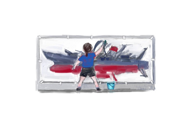 全長5Mの宇宙戦艦ヤマト　加藤直之さん、キャラホビ2012でライブペインティング 画像