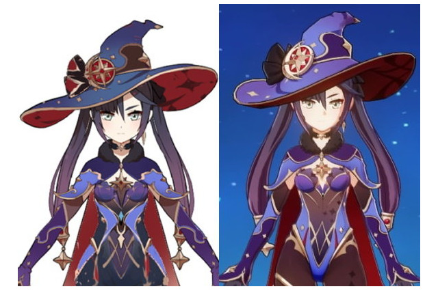 「原神」オルタコスチュームは具体的にどこが違う？現在の衣装と見比べてみた 画像