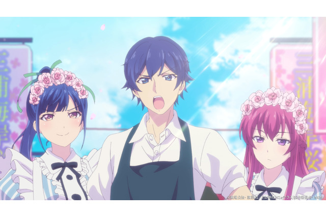 春アニメ「女神のカフェテラス」ハプニングだらけのオープン初日を乗り越え、次に狙うは“桜まつり”　第4話先行カット 画像
