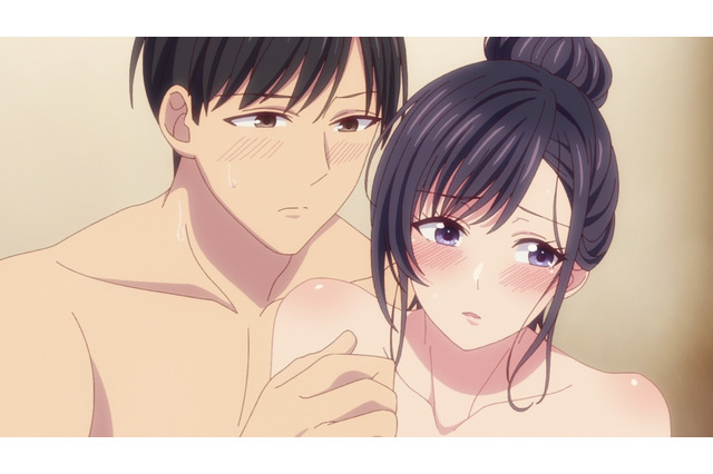 夏アニメ「夫婦交歓」今日は妊活する日…だもんね― 礼司は風呂場で、今度こそ奏を抱くが…　第8話先行カット 画像