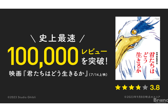 映画『君たちはどう生きるか』Filmarks史上最速で10万レビューを突破 画像