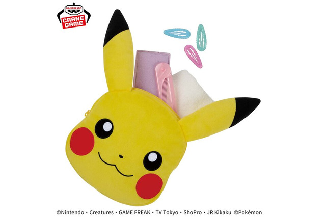 『ポケモン』ピカチュウ、パモ、パピモッチがかわいい！実用性バッチリの大きい顔型ぬいぐるみポーチがプライズ景品に 画像