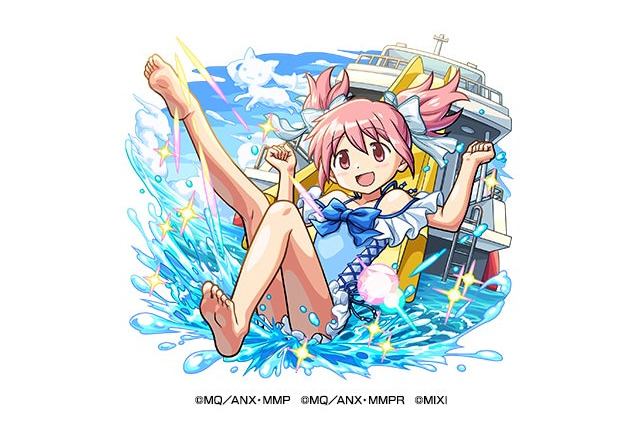 「まどマギ」ほむらやマミ、さやか達が水着や浴衣姿に！夏仕様の「モンスト」コラボ開催 画像