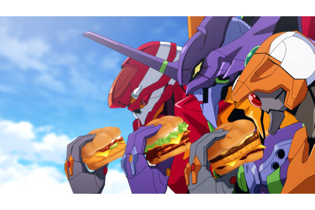 「エヴァ×マクドナルド」総員、注文準備！ “A.T.フィールド”バンズのコラボバーガー登場！ CMには“エヴァM号機”が出現 画像