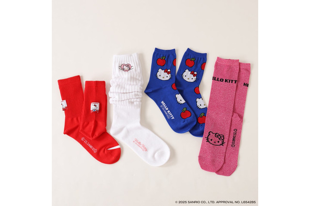 平成ギャルな“ルーズソックス”も♪「ハローキティ」×靴下屋コラボで4アイテム登場 画像