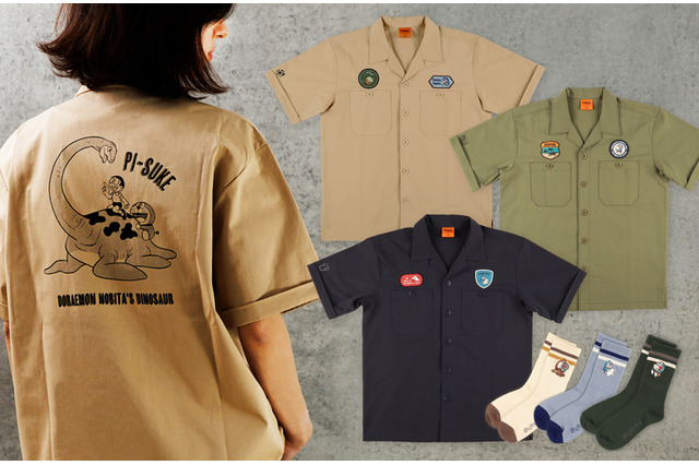 「映画ドラえもん」のび太の恐竜の“ピー助”たちがミリタリーテイストでアパレルに♪ シャツ＆靴下が登場 画像