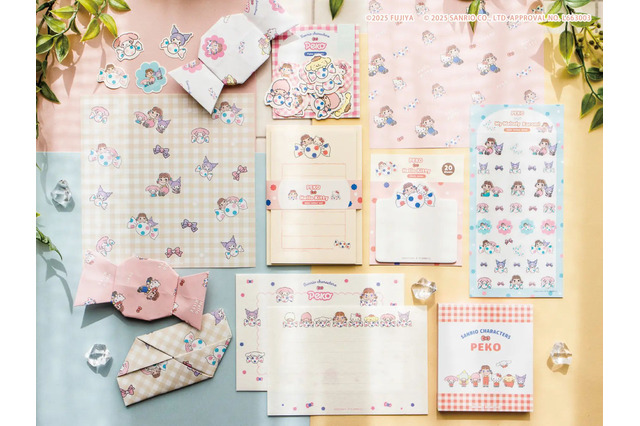 「サンリオキャラクターズ」不二家“ペコちゃん”とコラボ！まねっこした表情がキュートな文具シリーズ登場 画像