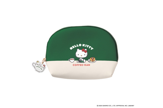 ハローキティと珈琲館が初コラボ！ カフェの制服を着たキティ＆ミミィがデザインされた巾着バッグやポーチが登場 画像