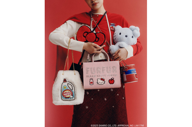 「ハローキティ」リボンのふわふわバッグや、ラインストーンのスウェットも♪ キュートが止まらない！「FURFUR」初コラボ 画像