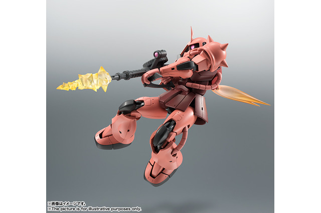 シャアザクのROBOT魂が再販！圧倒的な可動域でシャアキックやショルダータックルを再現可能　武器エフェクトも豪華仕様 画像