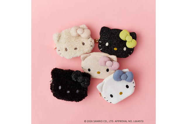 「ハローキティ」ふわもこ＆レオパード柄が“オトナ女子”にピッタリ！ お顔ポーチや晴雨兼用折りたたみ傘も 画像