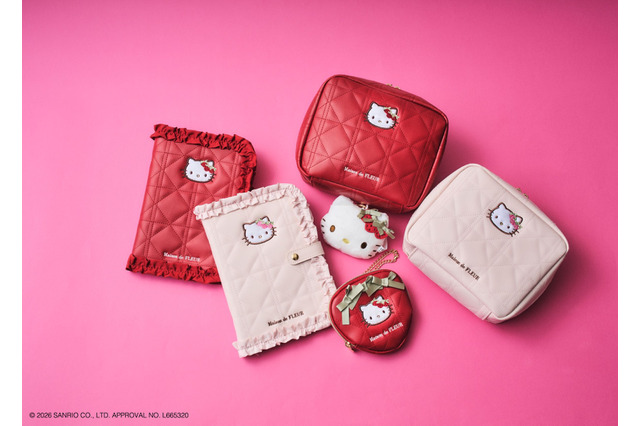 ハローキティ、いちごのリボンで上品おめかし♪「Maison de FLEUR」コラボで特別コレクションがファミマ、書店で展開 画像