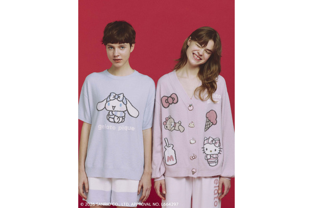 「サンリオ」×ジェラピケが初コラボ♪ キティ＆シナモンがもこもこ服を着たデザインが可愛すぎ！アパレル＆雑貨アイテム登場 画像