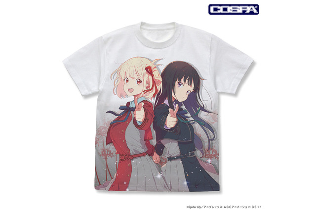 「リコリコ」“私は君と会えて嬉しい！” 千束とたきなのフルグラTシャツ、リコリス校章ワークシャツなど新作グッズ登場♪ 【二次元コスパ】 画像