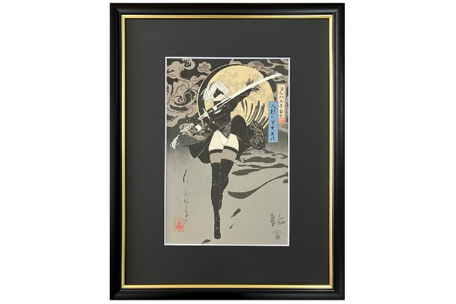 「NieR:Automata」2B、凛と立つ姿が美しい…！浮世絵木版画が数量限定で登場＆D.K直筆サイン入り 画像