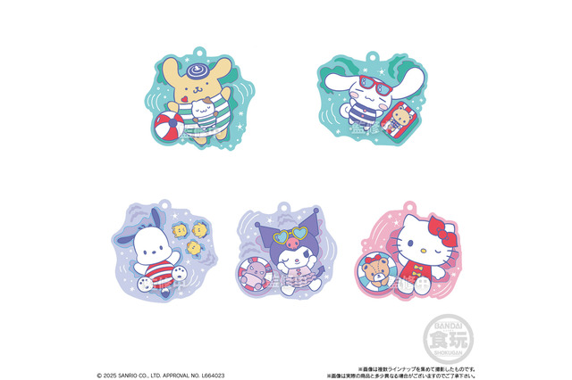 「サンリオ」キティ、シナモロール、あひるのペックルもぷかぷか～♪爽やか夏っぽラバーマスコットが登場 画像
