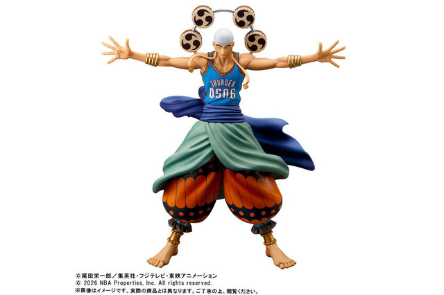 「ワンピース」ギア5ルフィがシュート！エネルはディフェンス!?「NBA」コラボフィギュア第1弾が登場 画像