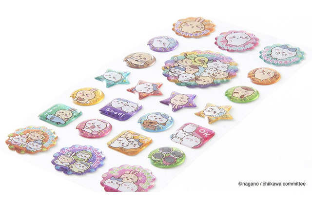「ちいかわ」キラキラでツヤツヤな“ぷっくりごほうびシール”や、文字練習のやる気がUPするスタンプ登場！ 画像