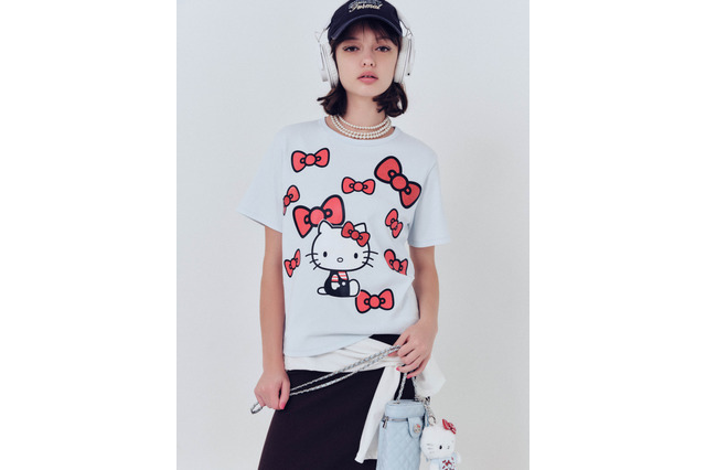 「ハローキティ」を大胆デザイン☆クロップド丈Tシャツや、主役級スウェットパンツで完成度高めファッション！【SNIDELコラボ】 画像