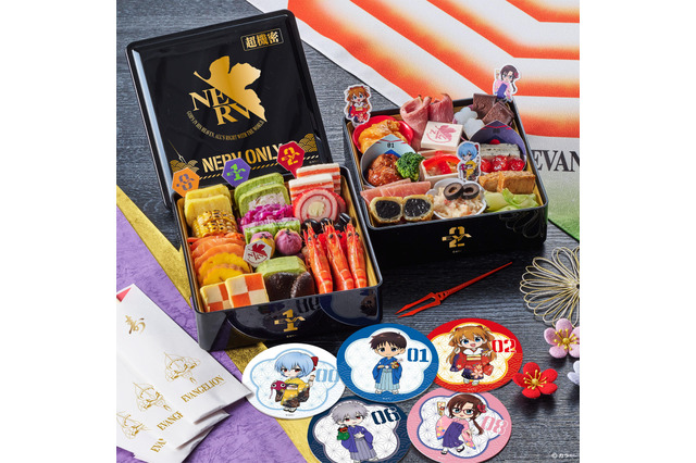 「エヴァ」おせちが登場！シンジが作ったお弁当メニューや“ロンギヌスの槍”がピックに！A.T.フィールド風呂敷も便利◎【予約開始】 画像