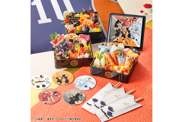 日向や研磨が描かれた重箱が欲しい☆ 大好評の「ハイキュー!! おせち」が今年も登場！ 烏野、鴎台、音駒、稲荷崎をイメージしたメニューで構成 画像