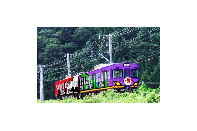 「ヱヴァ新劇場版:Ｑ」のラッピング電車　富士急で運行開始　エヴァ飛車も登場 画像
