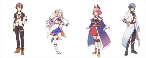 TVアニメ『七星のスバル』左から陽翔、旭姫、咲月、貴法(C)田尾典丈・小学館／「七星のスバル」製作委員会　