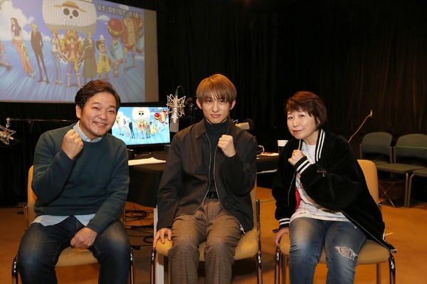 （左から）山口勝平、三宅健、田中真弓（C）尾田栄一郎／集英社・フジテレビ・東映アニメーション