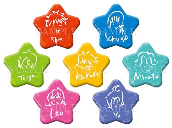『KING OF PRISM』星型缶バッジコレクション（全7種／ランダム仕様）1個500円（税込）（C）T-ARTS / syn Sophia / エイベックス・ピクチャーズ / タツノコプロ / キングオブプリズムSSS製作委員会