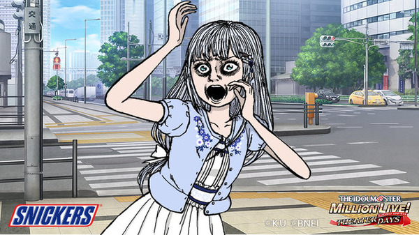 『ミリシタ』×スニッカーズ×楳図かずお氏コラボキャンペーン開催―お腹が減った彼女たちはいつものアイドルじゃない！？