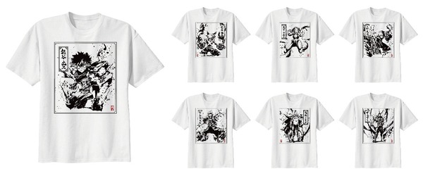 『僕のヒーローアカデミア』水墨画Tシャツ全7種（C）堀越耕平／集英社・僕のヒーローアカデミア製作委員会