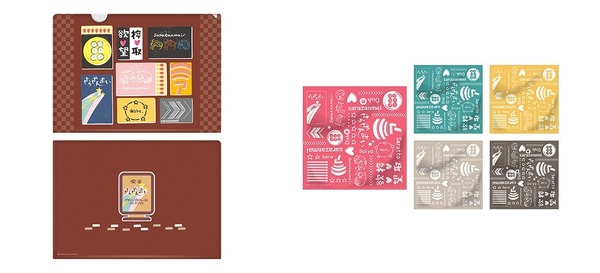 「喫茶さらざんまい　デザインプロデュースドバイサンリオ」クリアファイル　全1種　350円　バンダナ　全5種（一稀/悠/燕太/玲央/真武）　各1,000円（C） イクニラッパー／シリコマンダーズ
