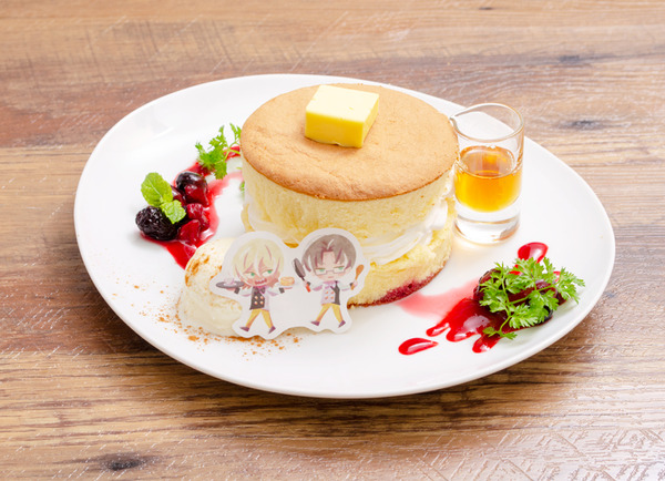 「喫茶さらざんまい　デザインプロデュースドバイサンリオ」玲央と真武の思い出パンケーキ　1,280円（C） イクニラッパー／シリコマンダーズ