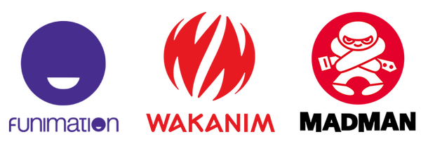 米国拠点のFunimation、フランス拠点のWakanim、オーストラリア拠点のMadman Anime Group