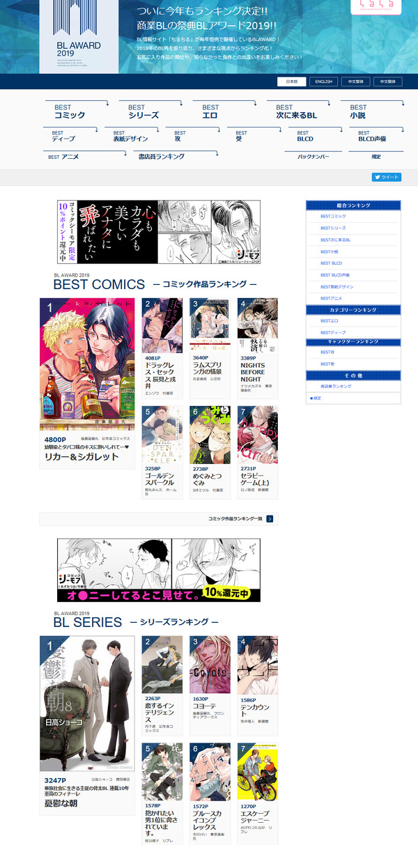 「BLアワード2020」