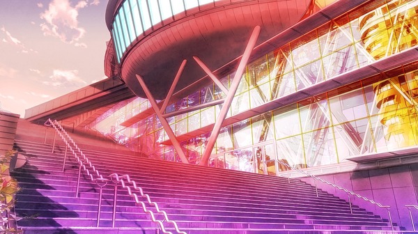 「『URVAN』におけるScenifyを利用した背景美術制作の例・東映アニメ美術スタッフによる最終レタッチ結果（サイバーパンク調）」（C）東映アニメーション