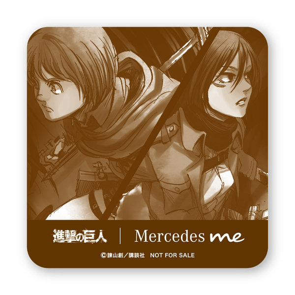 「進撃の巨人 | Mercedes meコラボレーション」1F：DOWNSTAIRS COFFEE　コースター（C）諫山創/講談社