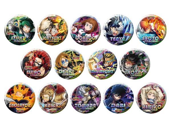 『僕のヒーローアカデミア THE MOVIE ワールド ヒーローズ ミッション』×ナムコキャンペーン　ホログラム缶バッジ第2弾～ULTRA IMPACT～/全14種(C)2021MHAMP　(C)KH/S　(C)堀越耕平／集英社・僕のヒーローアカデミア製作委員会　(C)BANDAI NAMCO Entertainment Inc.