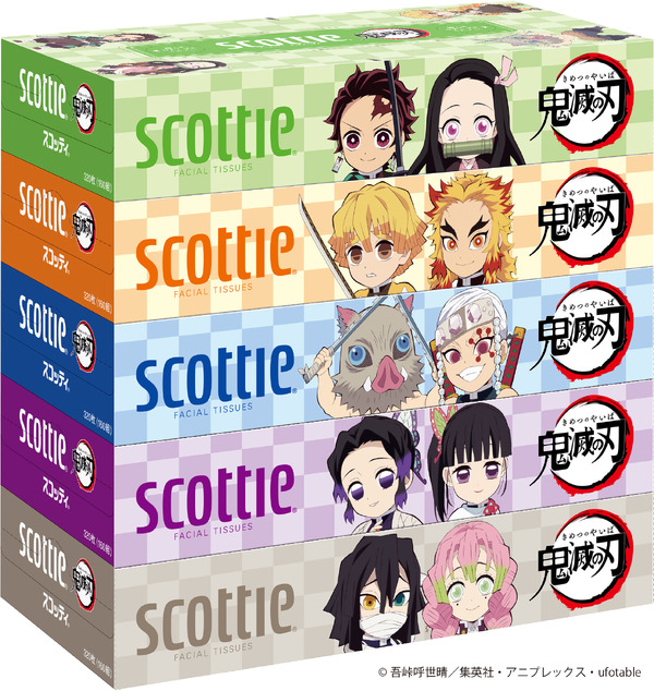「スコッティ ティシュー 160組 鬼滅の刃」（C）吾峠呼世晴／集英社・アニプレックス・ ufotable