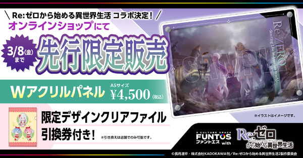 先行販売Wアクリルパネル（C）長月達平・株式会社KADOKAWA刊／Re:ゼロから始める異世界生活2製作委員会