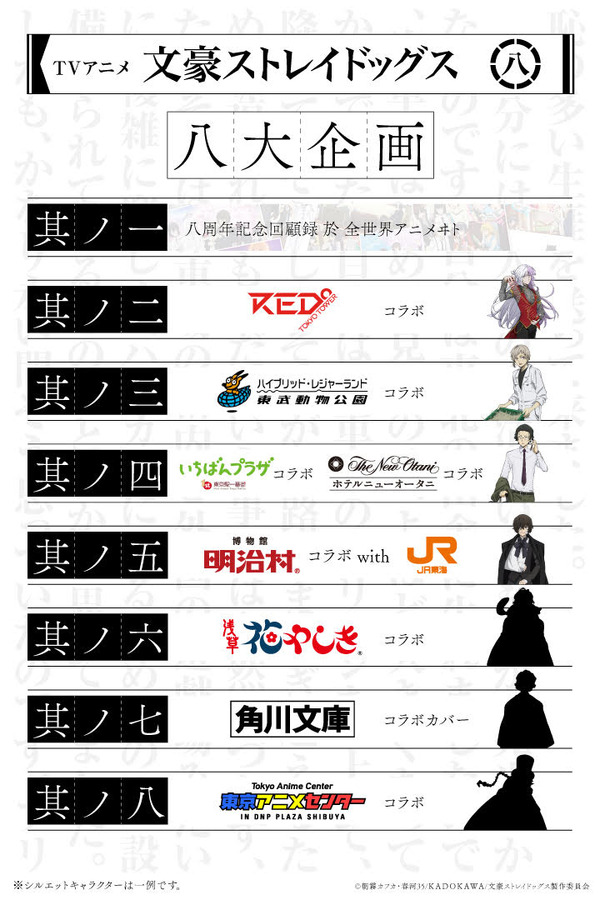 TVアニメ『文豪ストレイドッグス』「八周年八大企画」スケジュール
