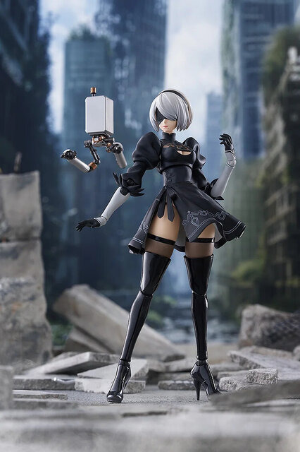 この太もも動かせるぞ！「NieR:Automata Ver1.1a」より「2B」がfigma化―ディスプレイを盛り上げる「ポッド０４２」「白の契約」なども付属