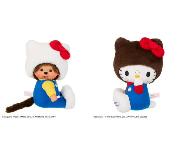 「ハローキティ×モンチッチ」モンチッチ、ハローキティ（C）Sekiguchi（C）2024 SANRIO CO., LTD. APPROVAL NO. L652980