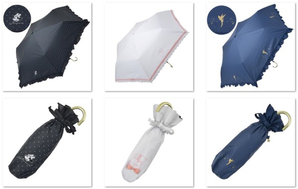 折りたたみ傘＜ミニーマウス＞＜ディズニー マリー＞＜ティンカー・ベル＞